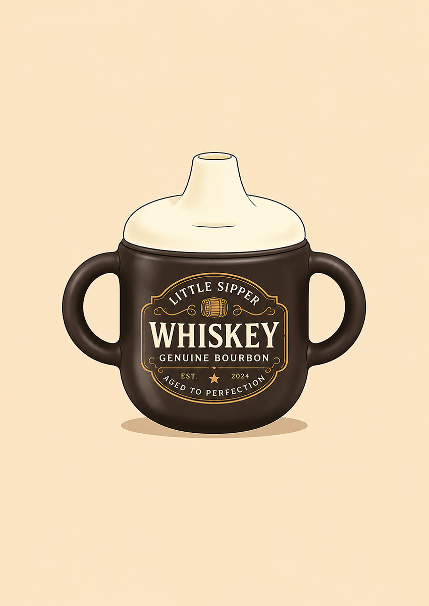 Little Sipper Whiskey Bourbon Baby Bottle Canvas Print & Poster - AI PRINT LAB
